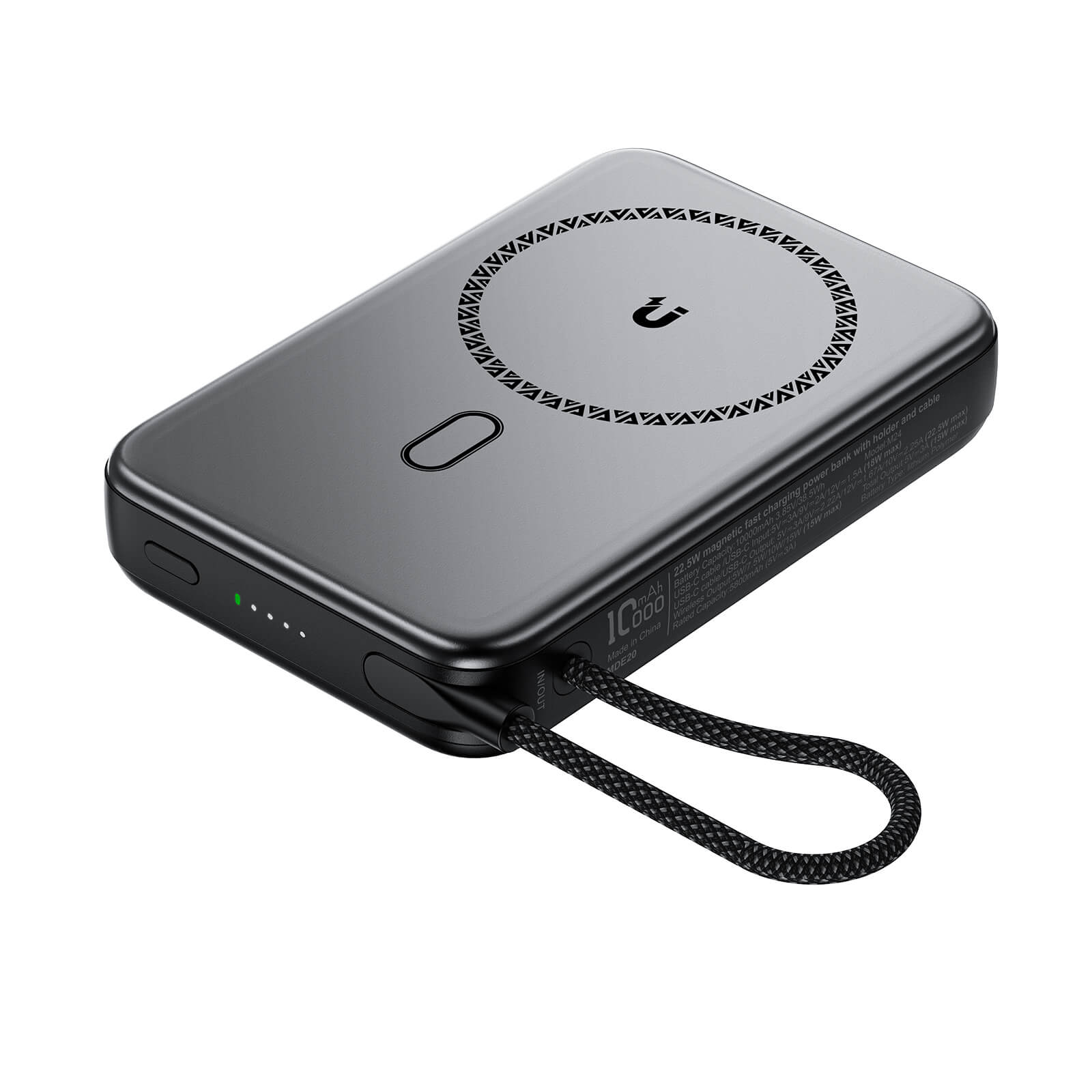 Acefast 10000mAh MagSafe Wireless Power Bank Built in Type-C Cable and Stand M24