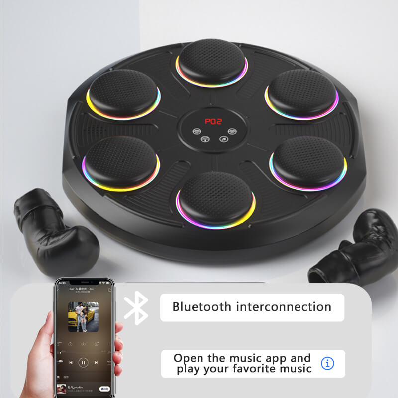 Mobie Bluetooth Music Box RGB Lights Wall Mounted Strike Machine with Gloves HJ-668
