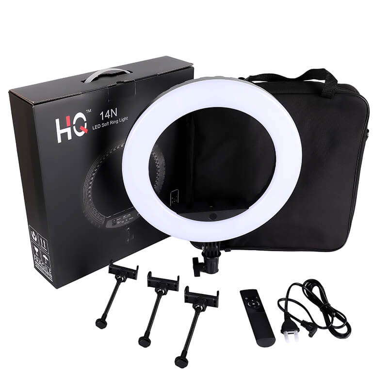 HQ 14 inch(33cm) LED Soft Ring Light with 3 Phone Holders