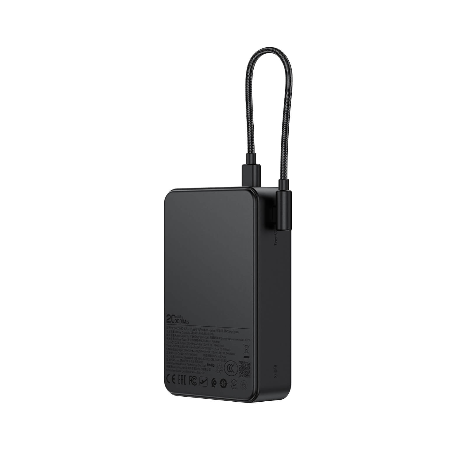 Acefast PD22.5W 20000mAh Power Bank with Built-in Cable Air Travel Approved M29