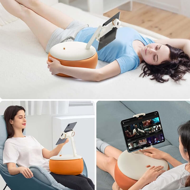 SAIJI 360° Rotating Wide Compatibility Phone Tablet Soft Pillow Holder Stand U3