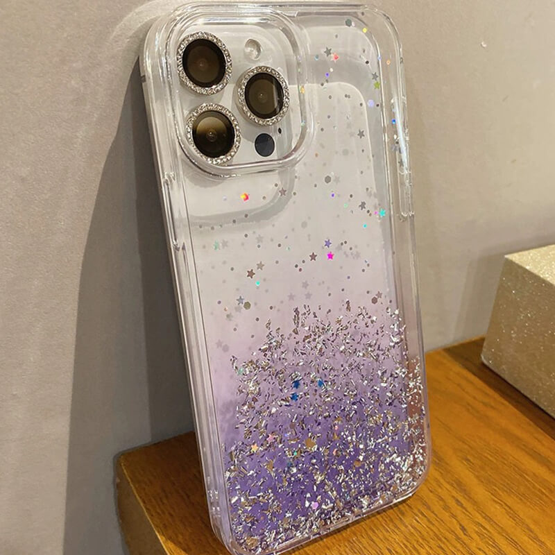 iPhone 14Pro DFANS Diamond Series Gradient Silver Foil Shockproof Case