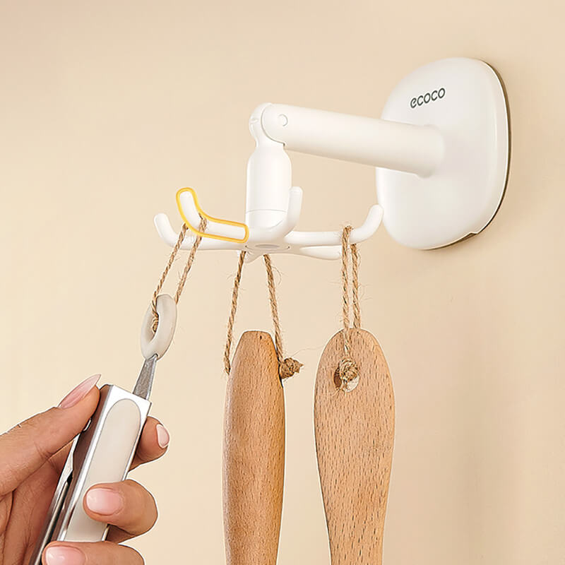 Mobie 2 Pack Multi Functional Hexagon Rotating Hooks for Space Saving Storage E23164