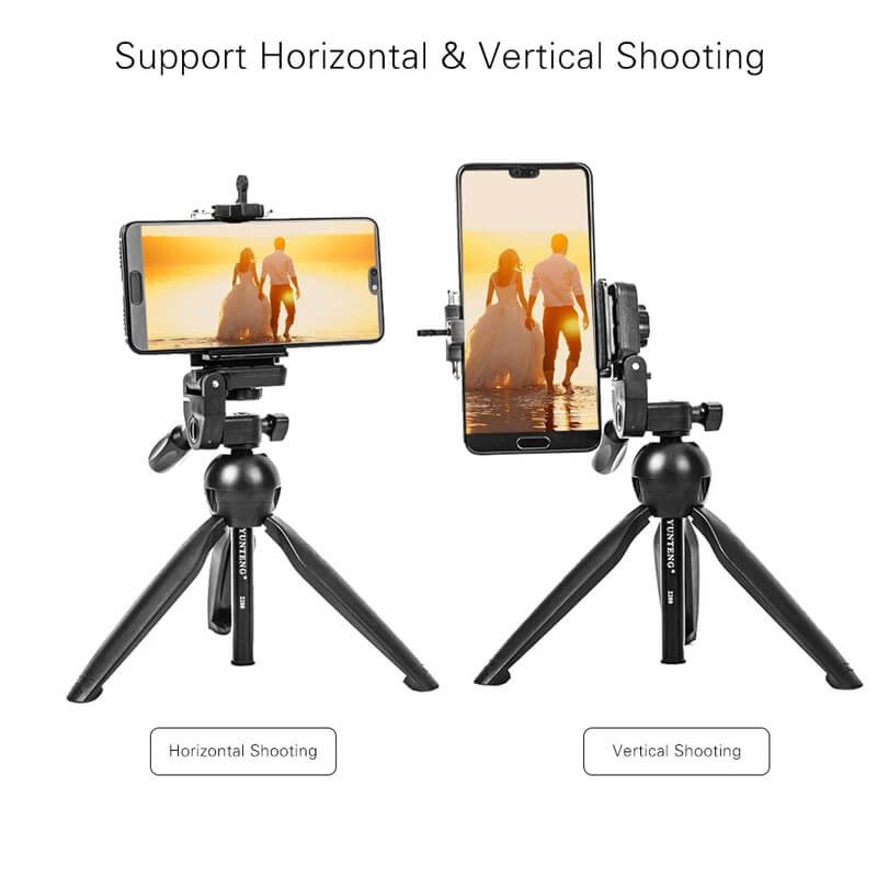 Yunteng Selfie Stick Camera Tripod with Microphone Clamp & Phone Holder VCT-2280