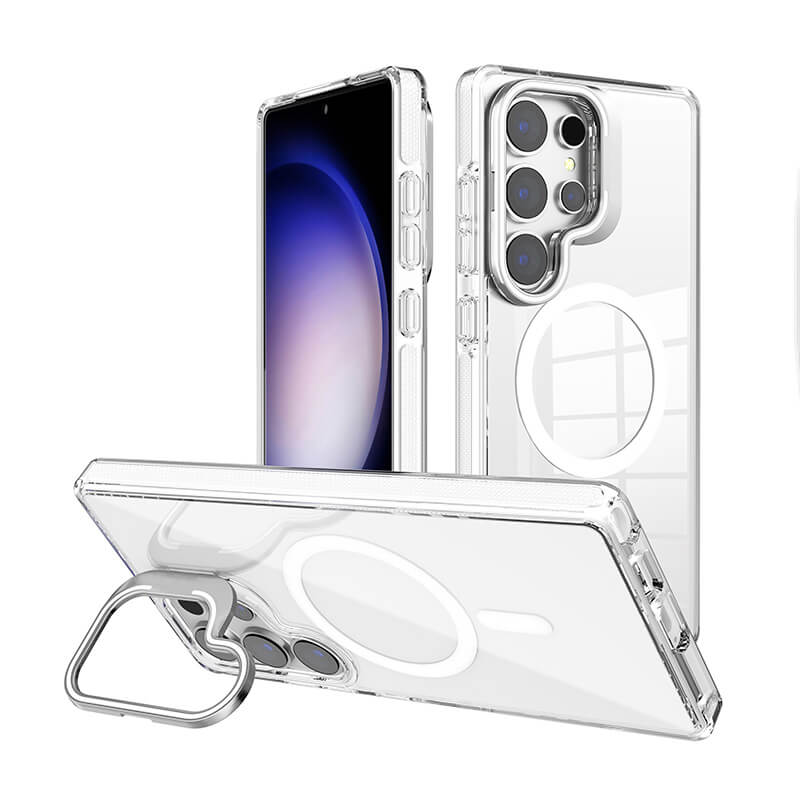 Compatible with Samsung S26 Ultra 2026 Rita Series Invisible Kickstand Crystal Clear Magsafe Case