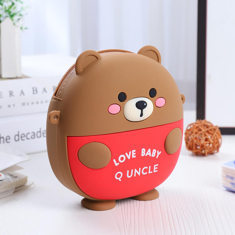 Little Bear Q Uncle Silicone Children's Crossbody Bags Coin Purse