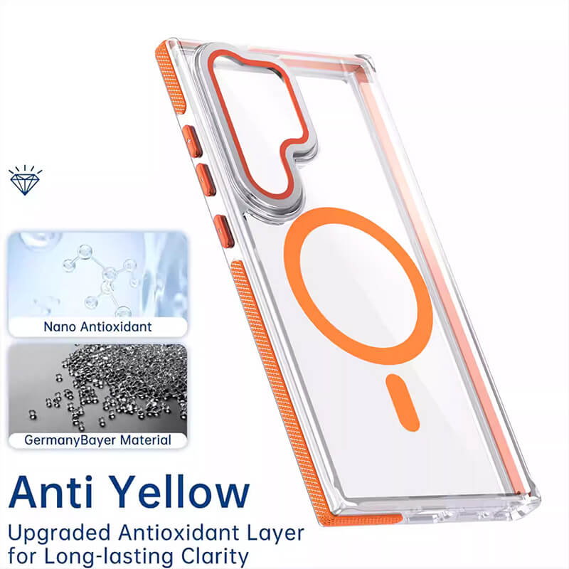 Compatible with Samsung S26 Ultra 2026 Rita Series Invisible Kickstand Crystal Clear Magsafe Case