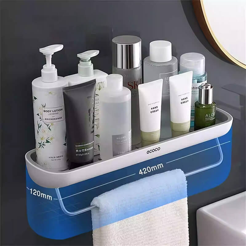 Mobie No Drill Bathroom Shelf Drainage Rack Towel Holder E1923