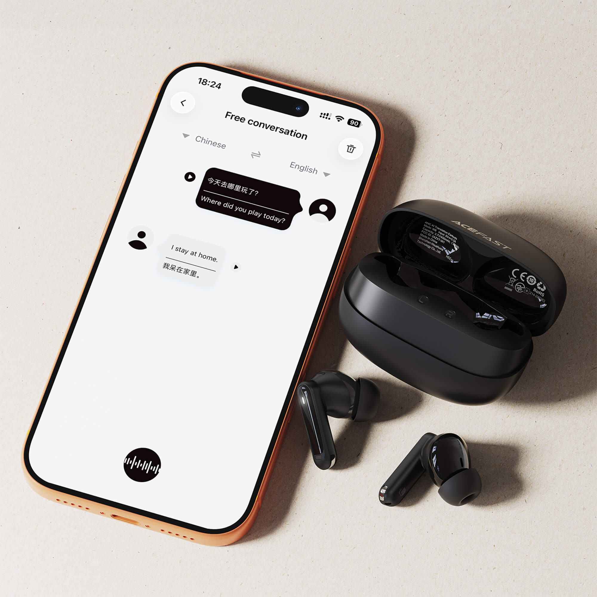 Acefast AI Translation Earbuds with 35dB ANC and 35 Hour Battery W8
