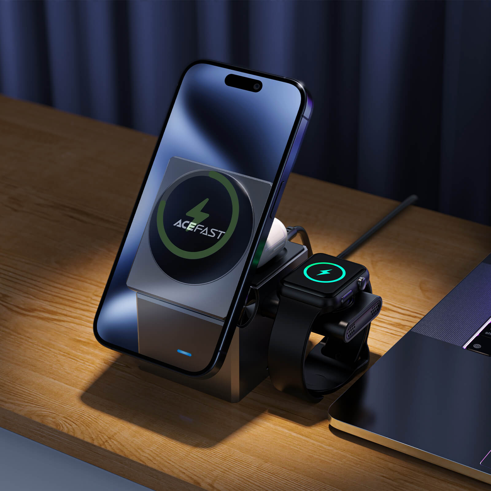 Acefast Rubik's Cube 3-in-1 Magnetic Wireless Charging Stand 15W E18