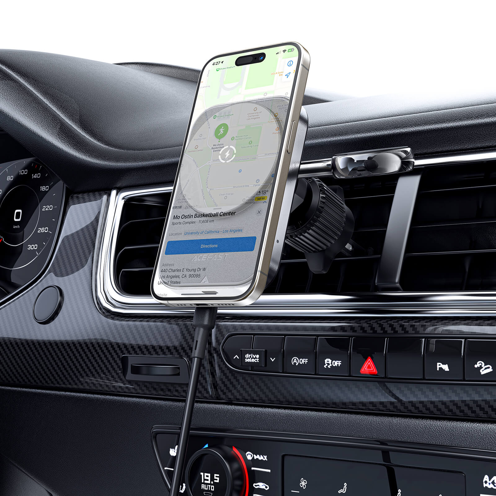 Acefast 2-in-1 Car Magnetic Wireless Watches Phones Charging Stand D18