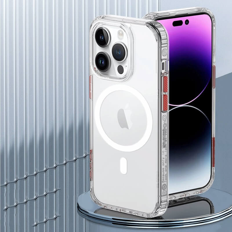 iPhone 15Pro Elite Series Transparent Magsafe Detachable Buttons Phone Case