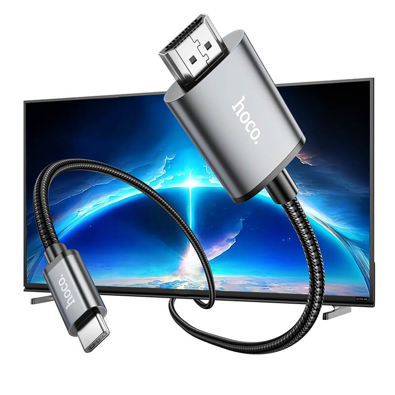 hoco. USB-C to HDMI 4K Video Cable for Laptops & Tablets 2M/6.6ft