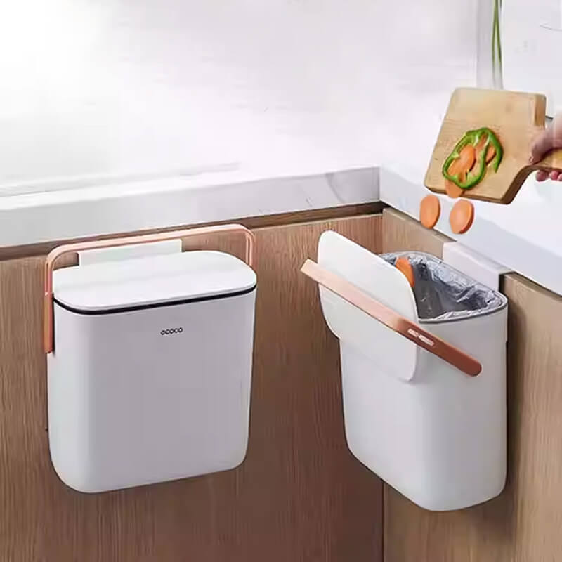 Mobie Slide Open Hands Free Trash Can with Wall or Door Mount E23115