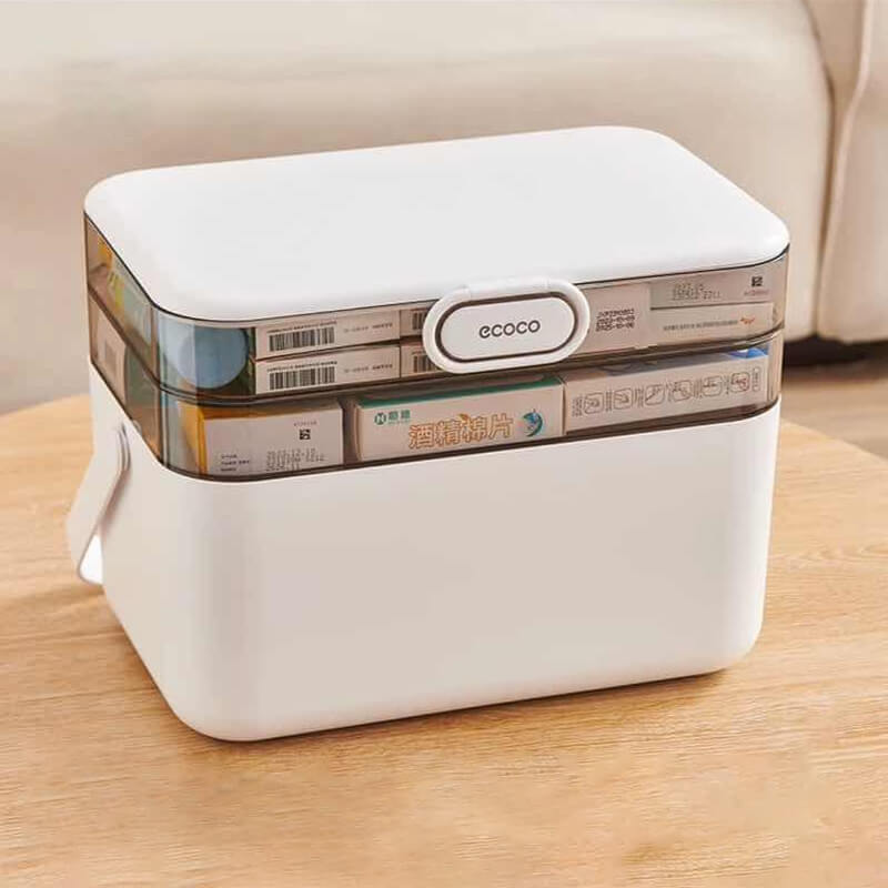 Mobie Large Capacity Portable Medical Kit with Removable Pill Case Family Medicine Organizer E24142