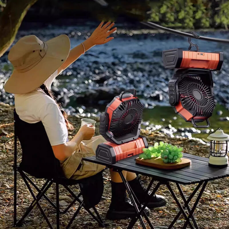 Mobie 3-in-1 Multi-Function Camping Fan with LED Lighting & 10000mAh Power Bank