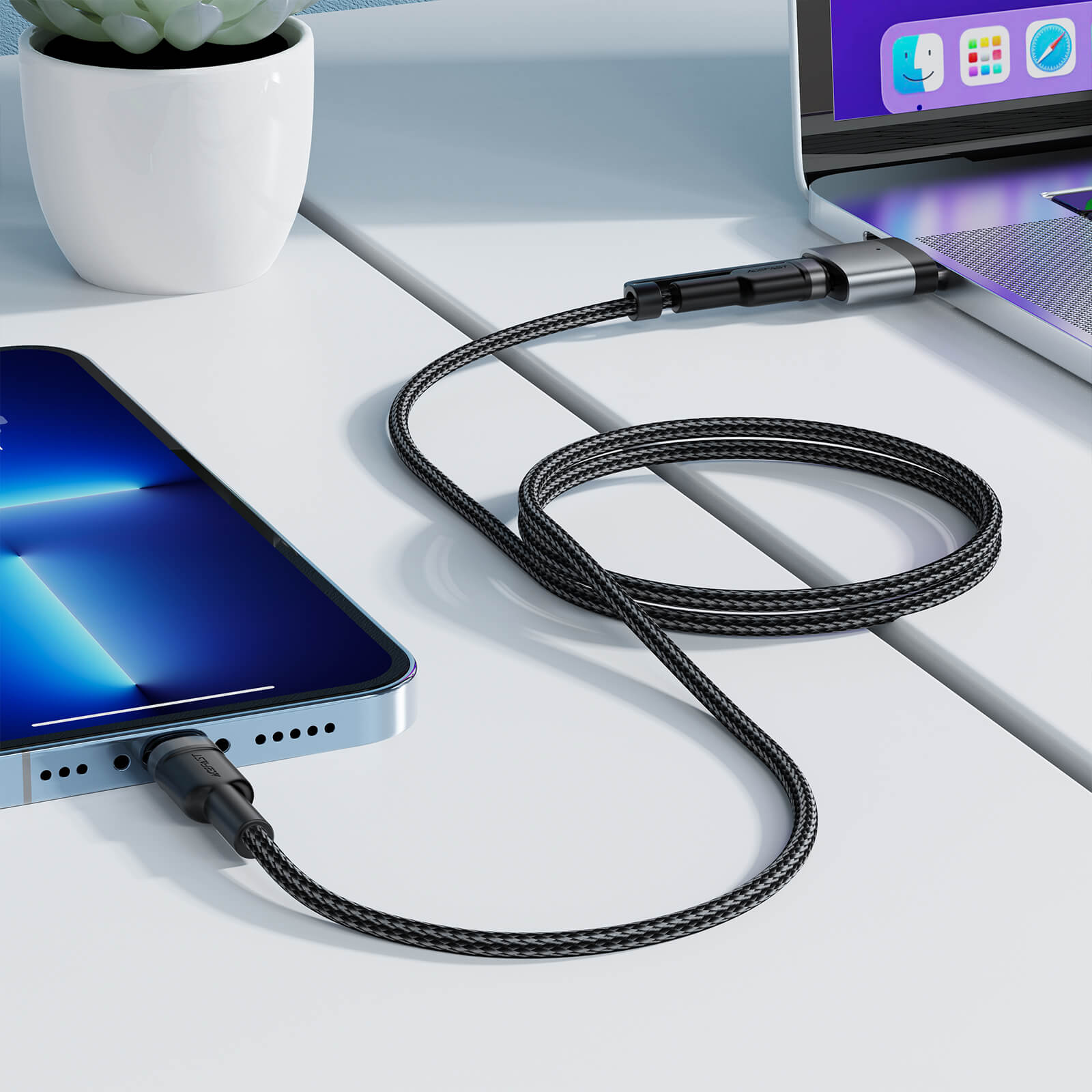 Acefast Type-C to Magsafe 3 & Type-C 240W Fast Charging Cable 1.2m C22-05
