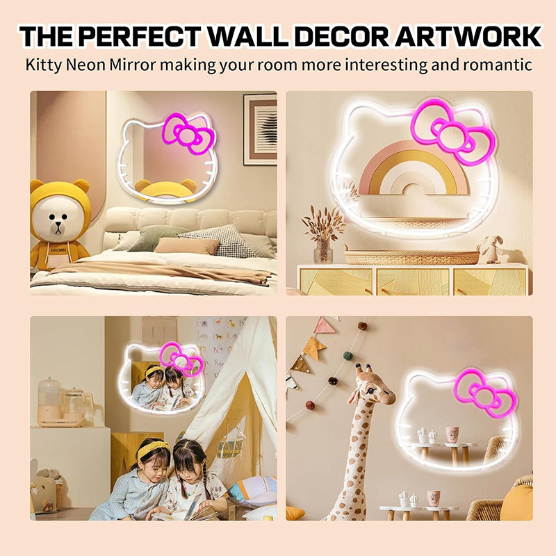 Mobie Hello Kitty Neon Light Mirror Acrylic Makeup Vanity Decor