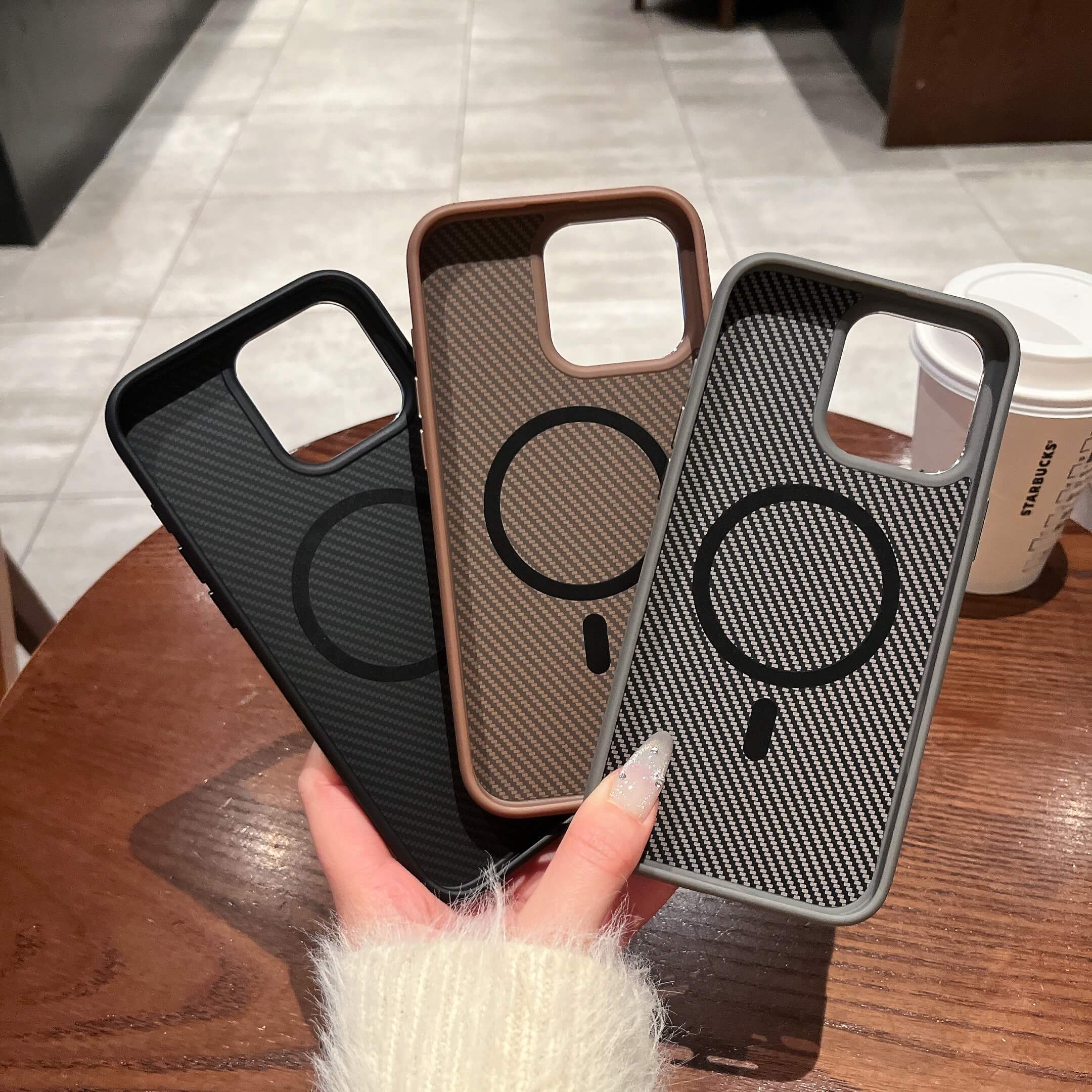 iPhone 15 Pro Max Carbide Series Carbon Fibre Magsafe Anti-Fingerprint Case