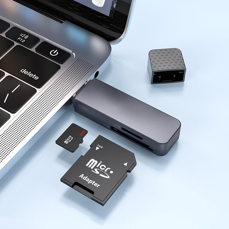 hoco. Dual-Port Memory Card Reader USB-C & USB-A for SD/TF Cards HB45