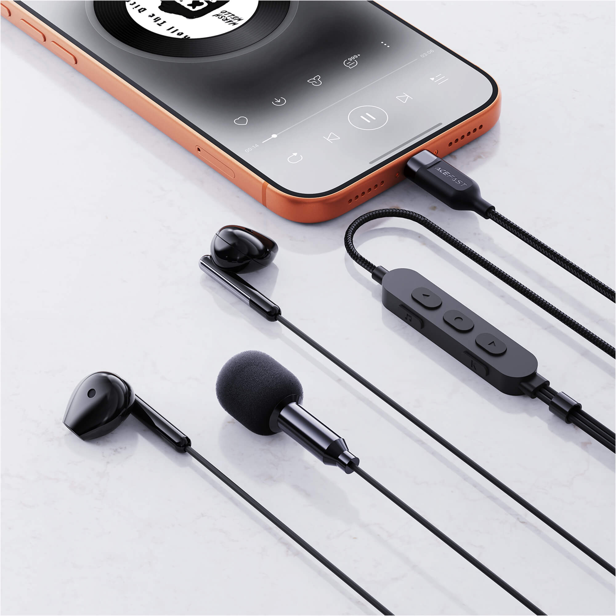 Acefast Type-C Wired Earphones with Instant Monitoring Microphone L12