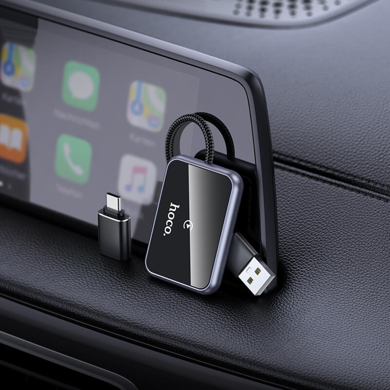hoco Wireless CarPlay Adapter with USB-A Plug and USB-C Adapter HU1