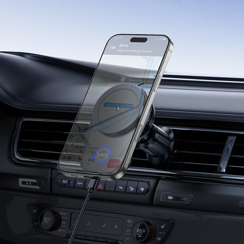 Hoco Magnetic 15W Wireless Fast Charging Car Air Vent Holder with Cooling Fan HW36
