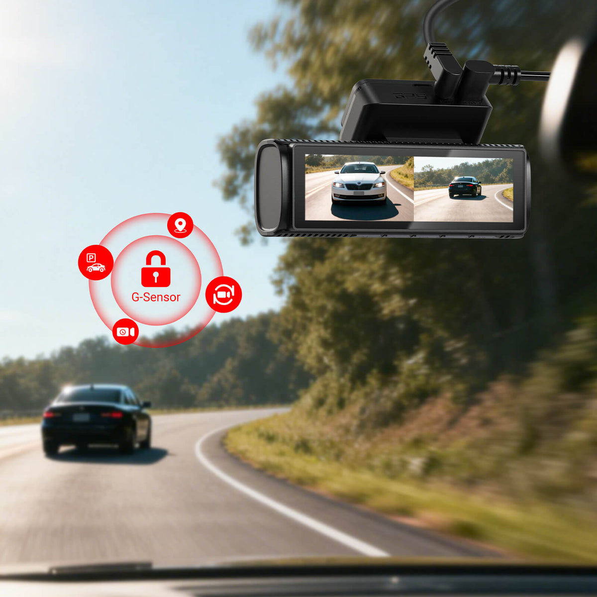 Acefast Front 4K Rear 2K WiFi GPS Parking Mode Night Vision Loop Recording Dash Camera X2