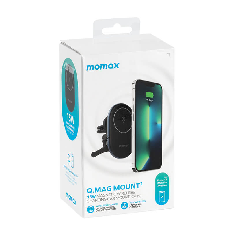 Momax Mini Magnetic Wireless Fast Charging Car Mount 15W CM19