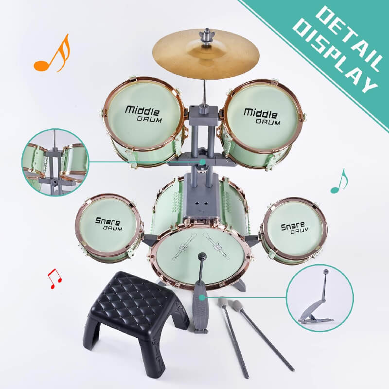 Mobie Educational Instrument Toy Jazz Drum Set for Kids Ages 3-10