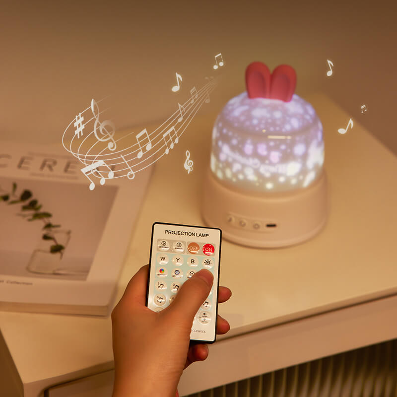 Mobie 2-in-1 Versatile Rabbit Projector Lamp & Music Box with Remote Control