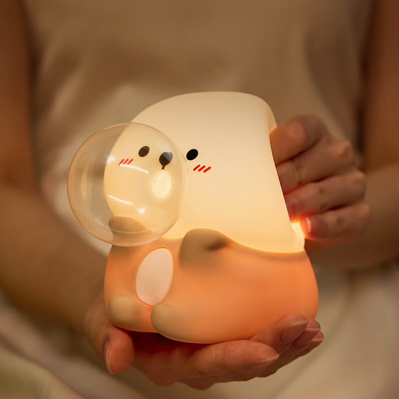 Mobie Bubble Blowing Sea Otter Silicone Touch Pat Night Light