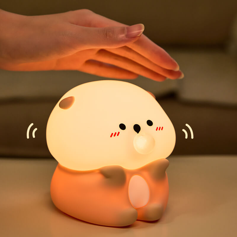 Mobie Bubble Blowing Sea Otter Silicone Touch Pat Night Light