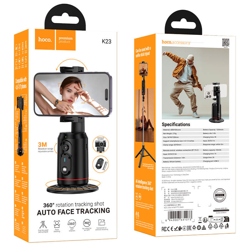 hoco Universal AI-Powered 360° Rotation Auto Tracking Phone Holder K23