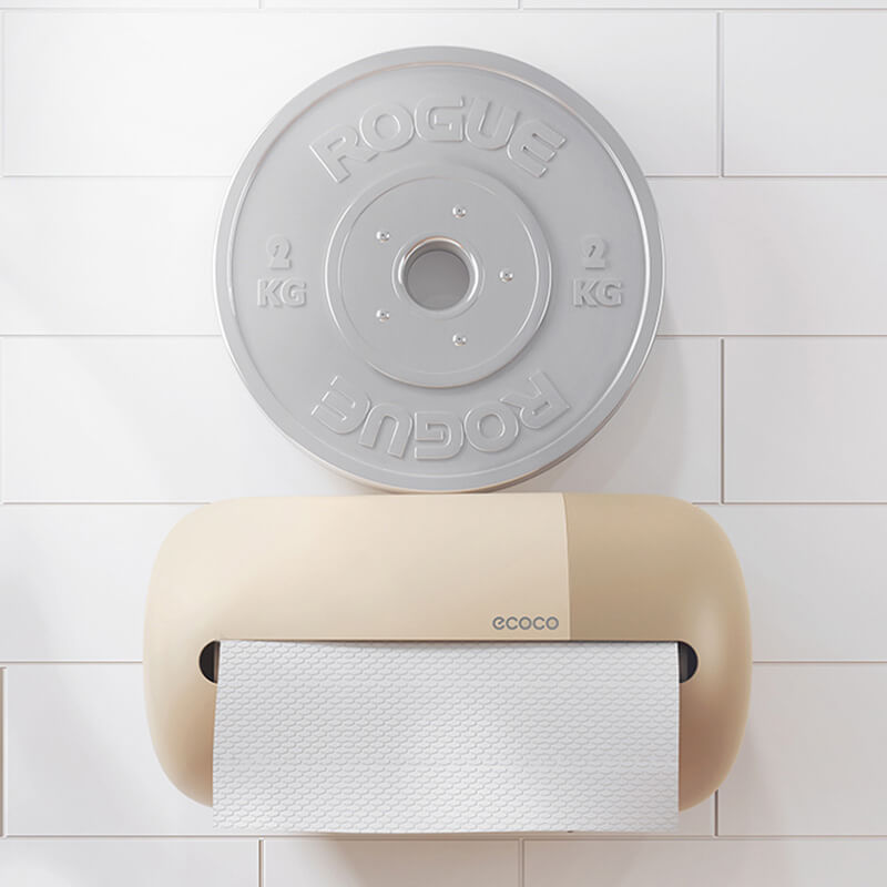 Mobie Wall Mount Paper Towel Holder with Free Reusable Cleaning Cloths E24155