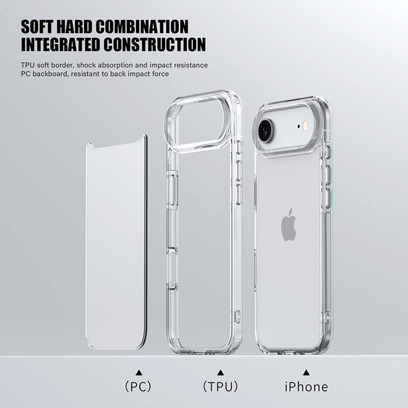 iPhone 17 Air Aurora Series Crystal Transparent Phone Case