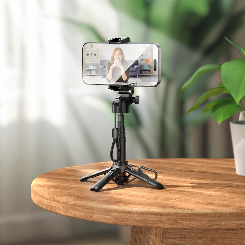 Hoco Selfie Stick Quadpod Desk Stand with Bluetooth Remote and Safety Strap K27