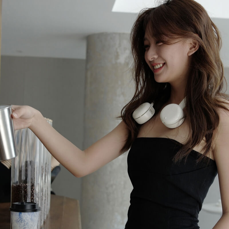 Mobie Portable Bladeless Stylish Neck Fan with Silicone Tube