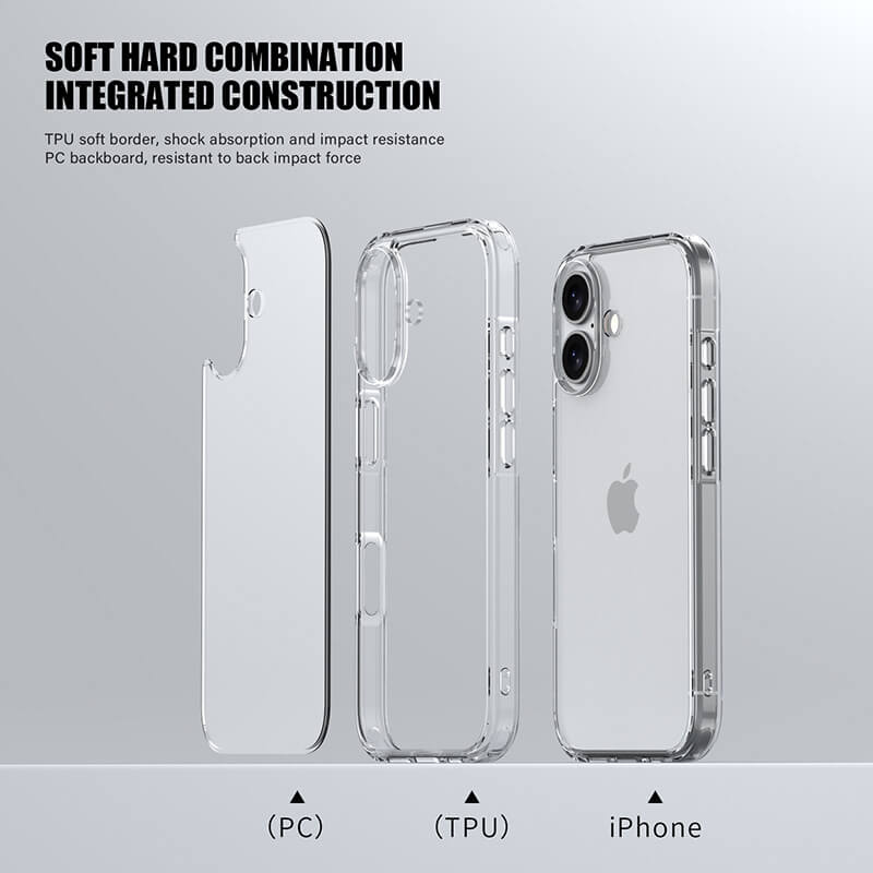 iPhone 17 Aurora Series Crystal Transparent Phone Case