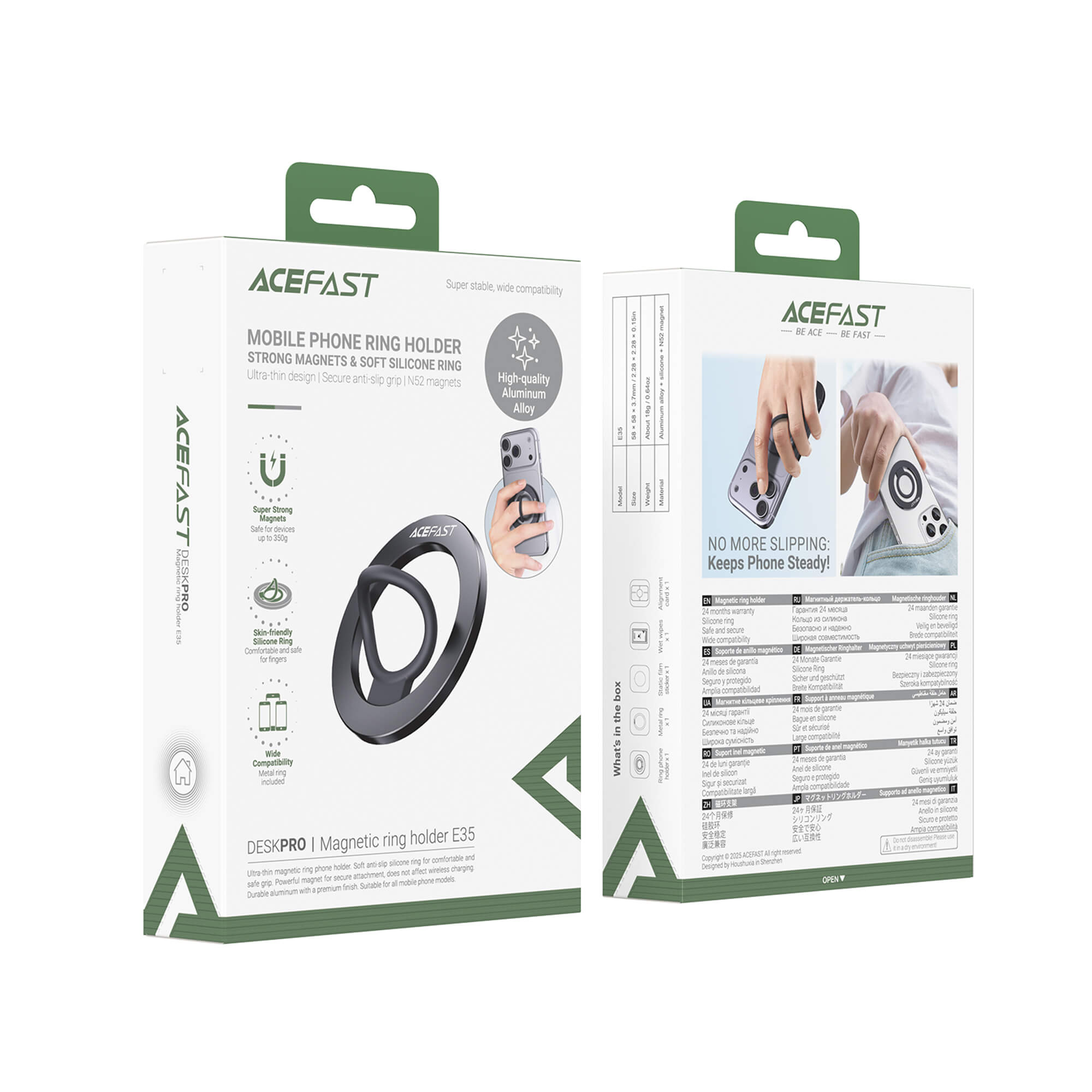 Acefast Ultra Slim Magnetic Ring Phone Holder E35