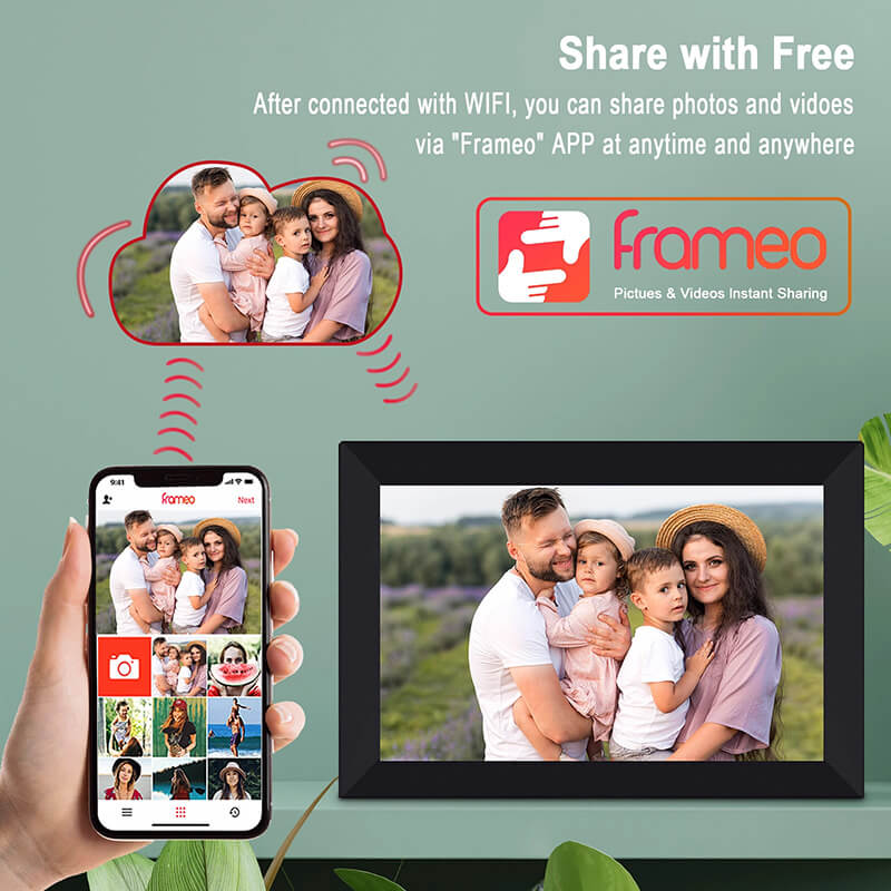 Mobie 10.1 Inch HD IPS Touchscreen WiFi Remote Sharing Digital Picture Frame