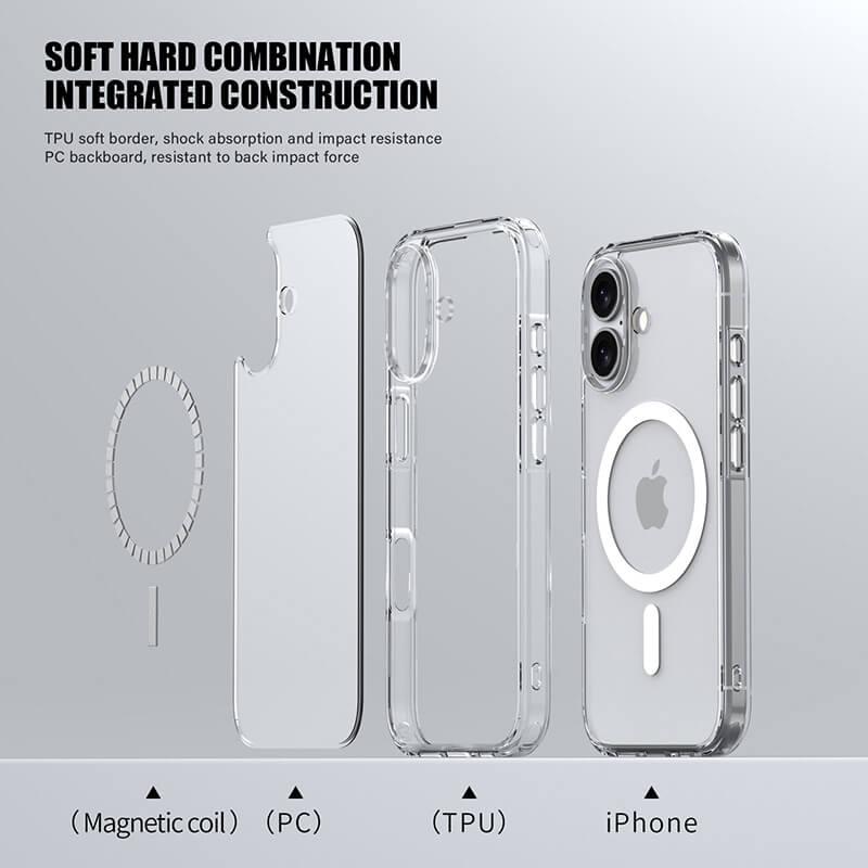 iPhone 17 Aurora Magsafe Series Crystal Transparent Phone Case