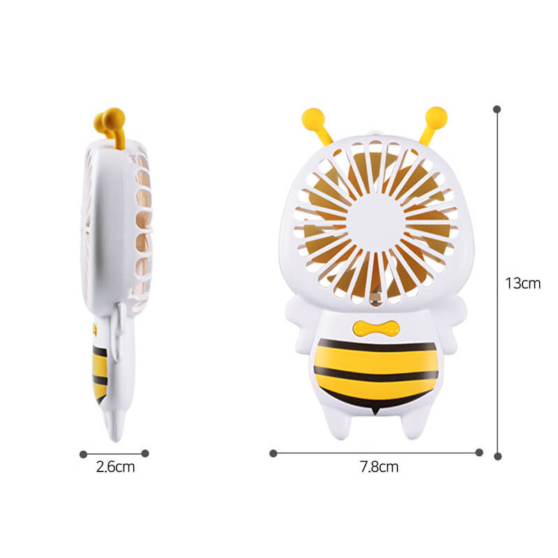 Mobie Portable Handheld Bee Mini Fan with Night Ligh & Lanyard