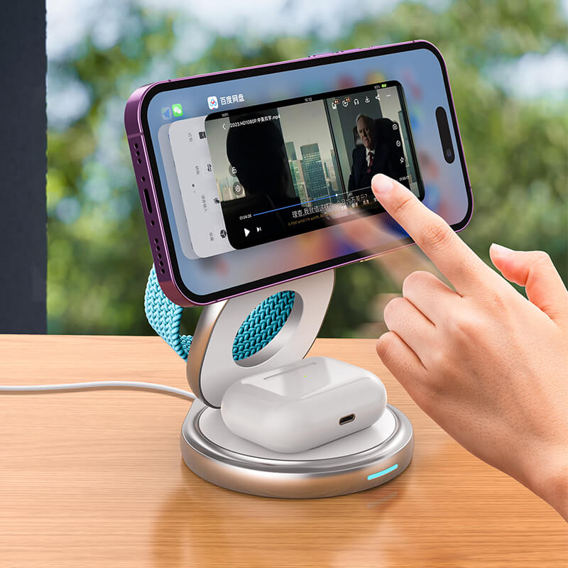 Mobie 3-in-1 Foldable Magsafe Wireless Fast Charger 15W