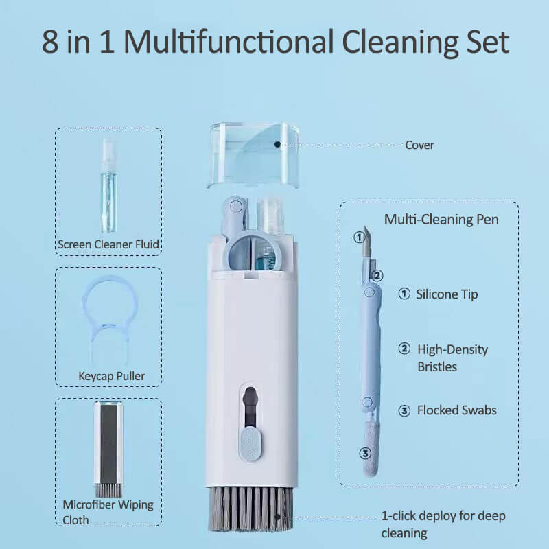 COTECi 8 in 1 Cleaning Tools Kit Key Puller Pen Brush Spray Bundle
