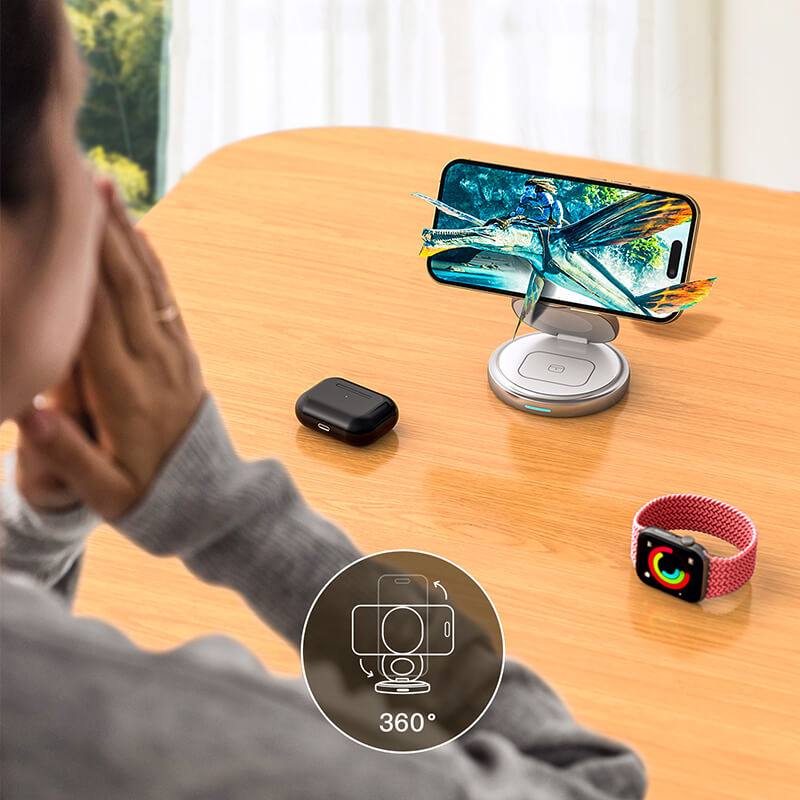 Mobie 3-in-1 Foldable Magsafe Wireless Fast Charger 15W