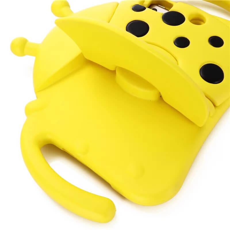 iPad 6th 9.7 2018 Durable Cute Ladybug kickstand Case with Dual Handles