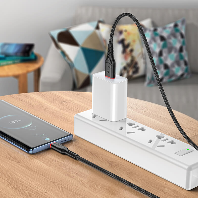 hoco. Nylon Braided Charging Cable USB to Type-C 2m 3A X59