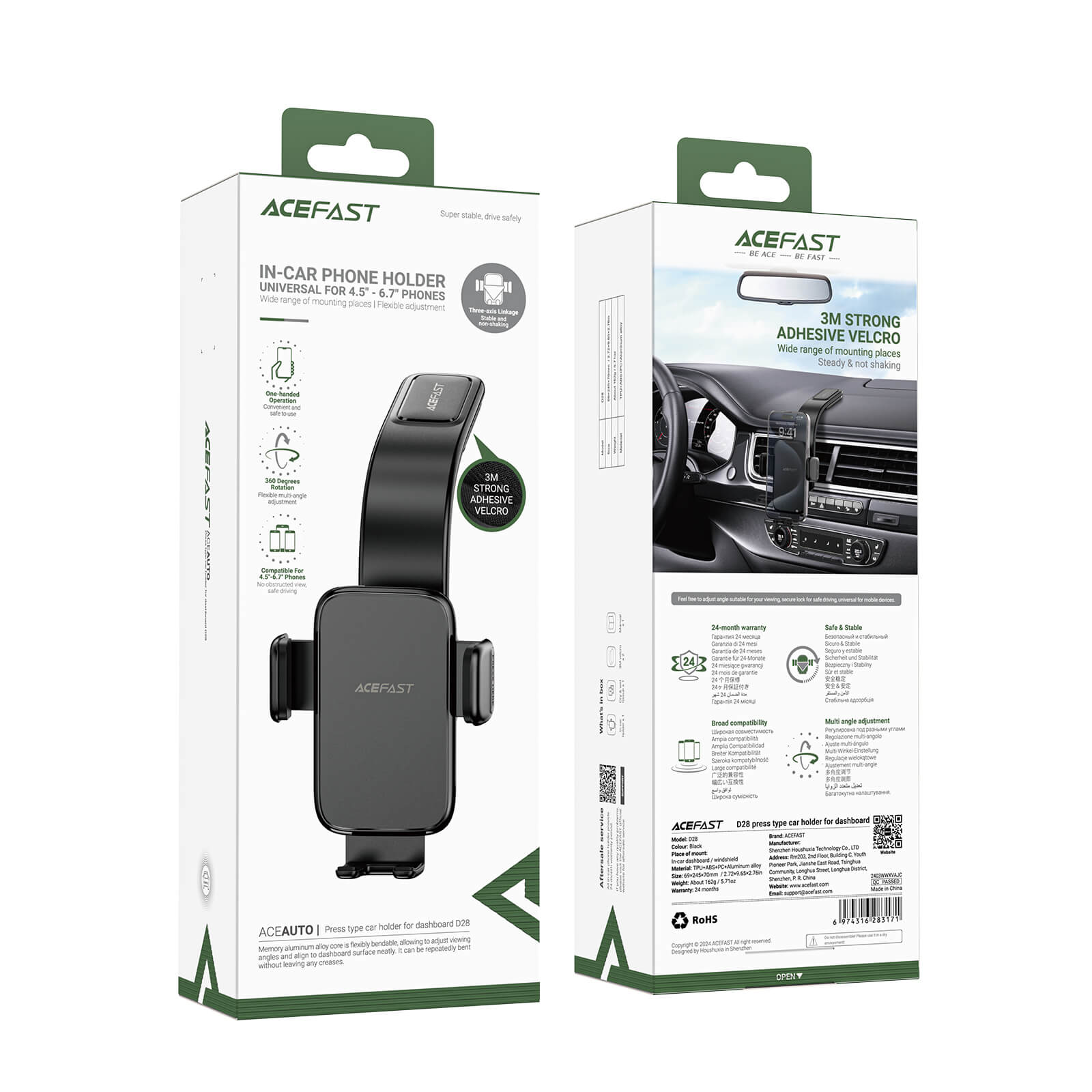 Acefast Bendable Rod Durable Car Mount Phone Holder D28