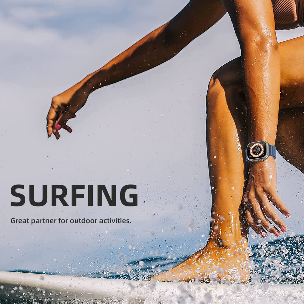 Mobie Marine Series Silicone Adjustable Clasp Apple Watch Band 42/44/45/46/49mm